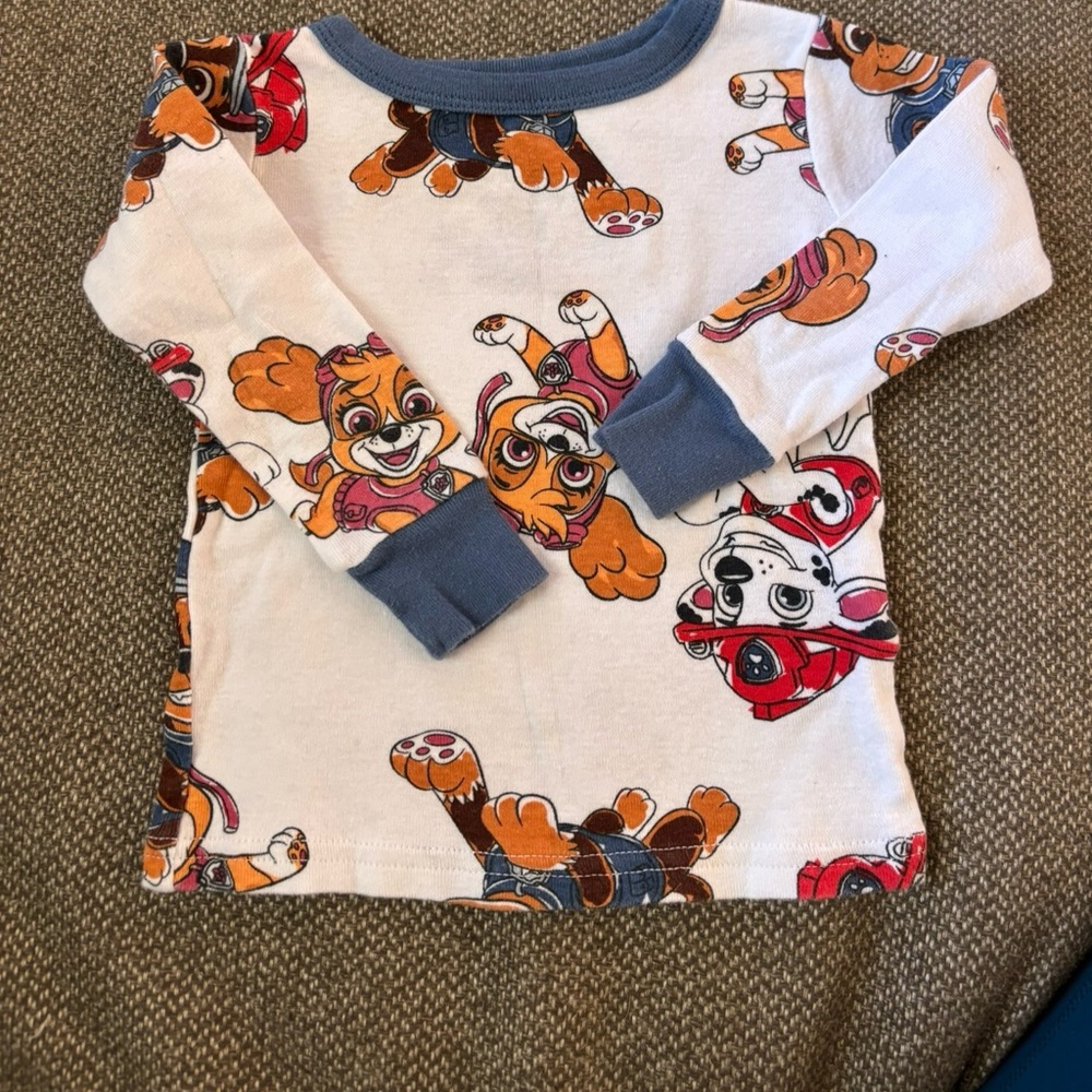 Kids Cartoon Character Long Sleeve Shirt - White and Blue